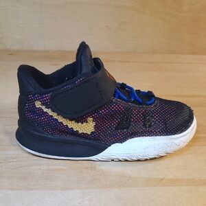 Nike Kyrie 7 Chinese New Year Kids Black and Gold Sneakers with Blue Laces